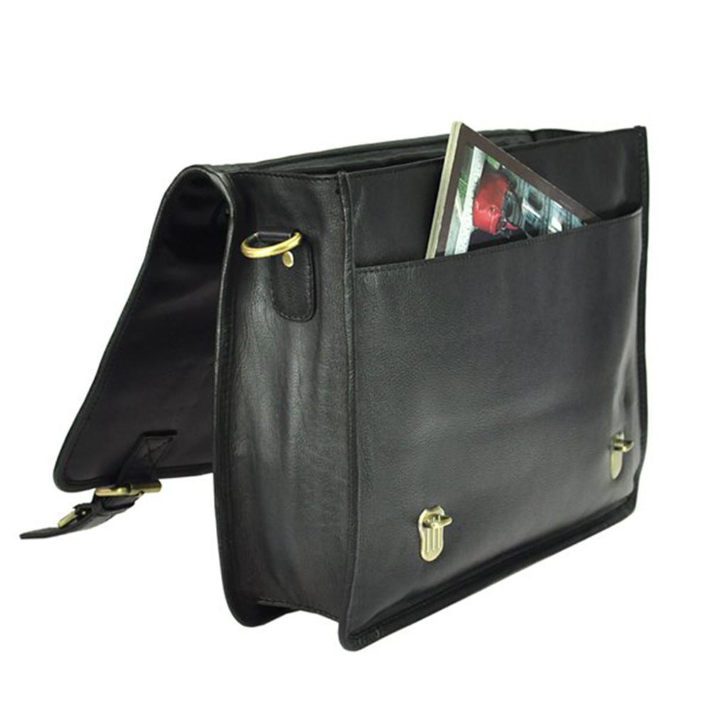 Мъжка бизнес чанта от естествена кожа GS545, Черен 4