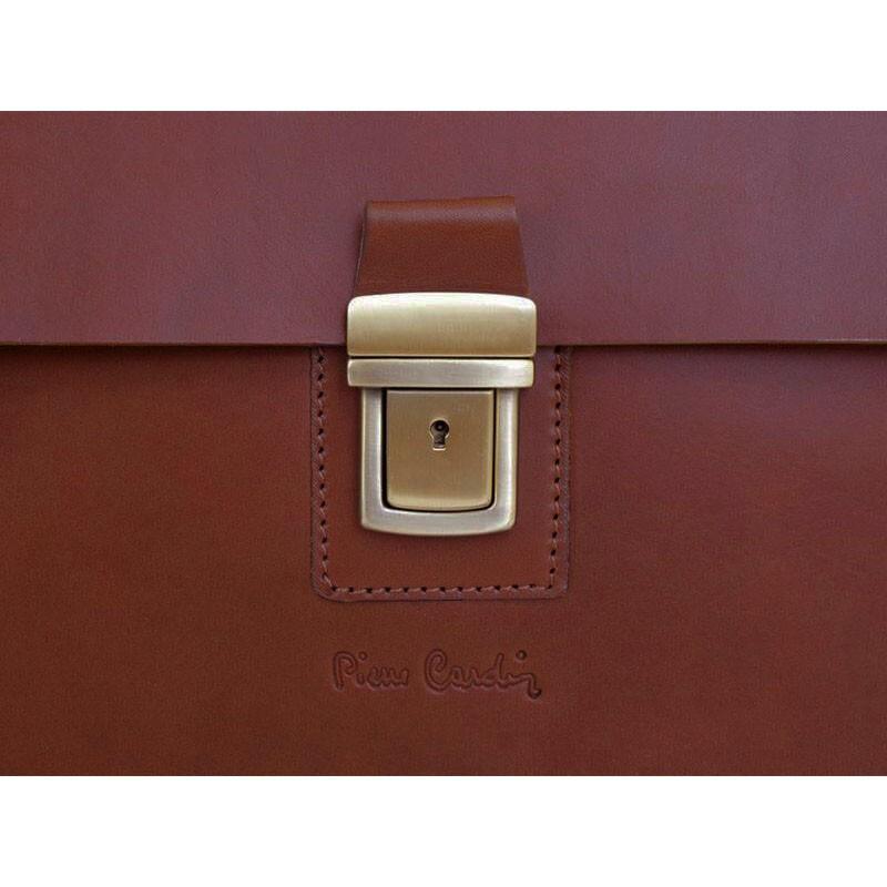Pierre Cardin | Мъжка бизнес чанта от естествена кожа GS510, Кафяв 4